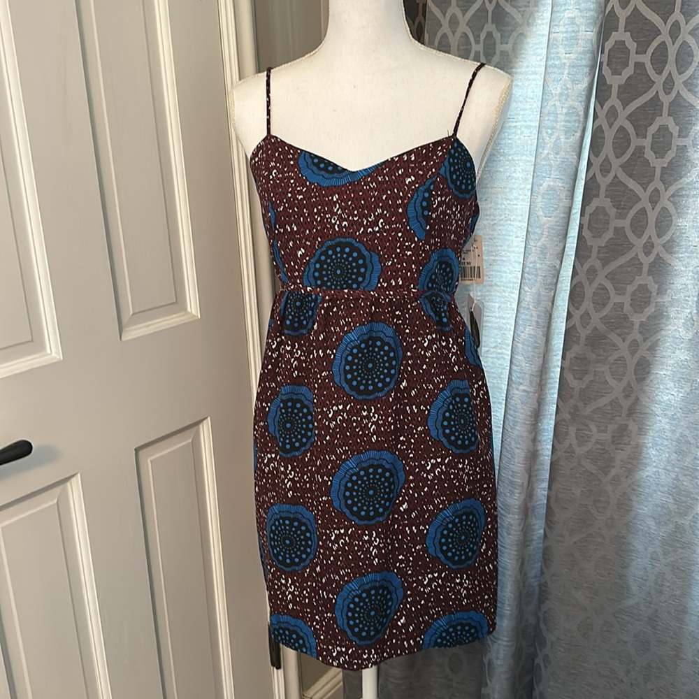 forever 21 Brown and Blue Patterned Dress NWT